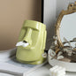 Sculptural face ceramic tissue box cover