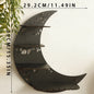 Black crescent moon wooden wall shelf for crystals and small decor