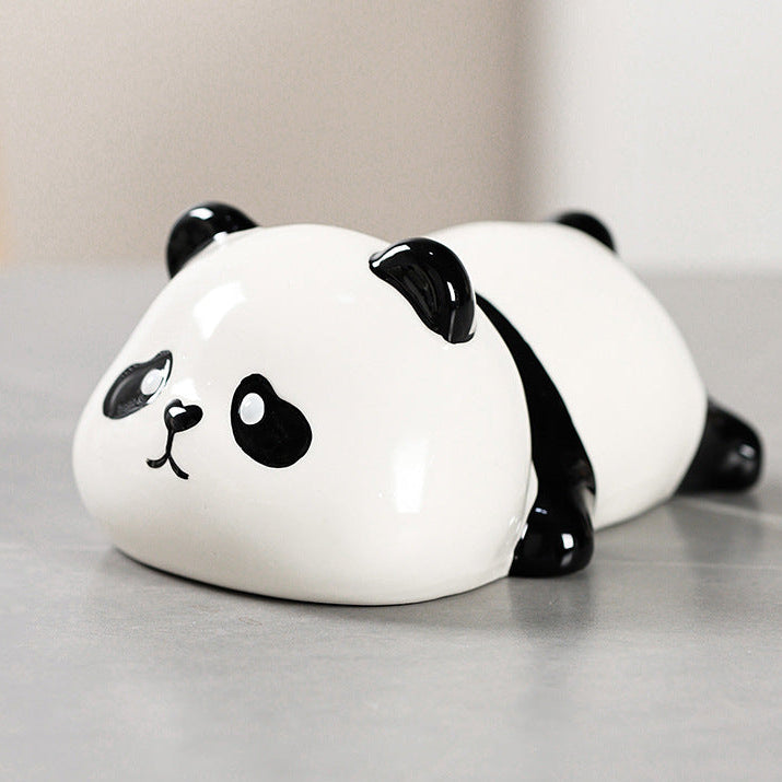 Cute Panda Ceramic Piggy Bank with Removable Coin Stopper