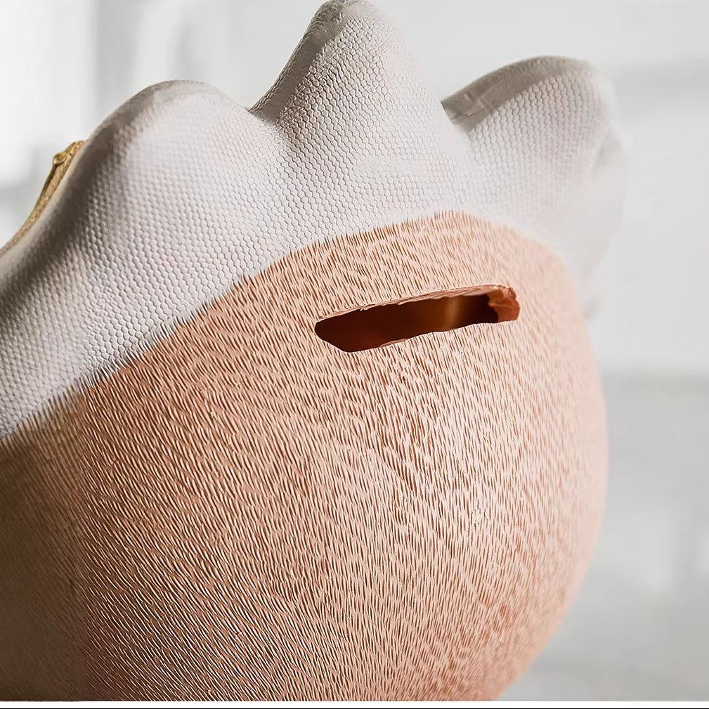 Nordic Lion Vinyl Piggy Bank in Brown or Gray - Large Brown