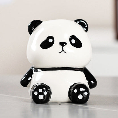 Cute Panda Ceramic Piggy Bank with Removable Coin Stopper