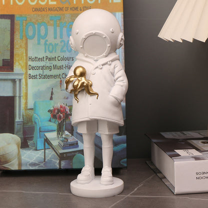 Deep sea diver resin figurine
