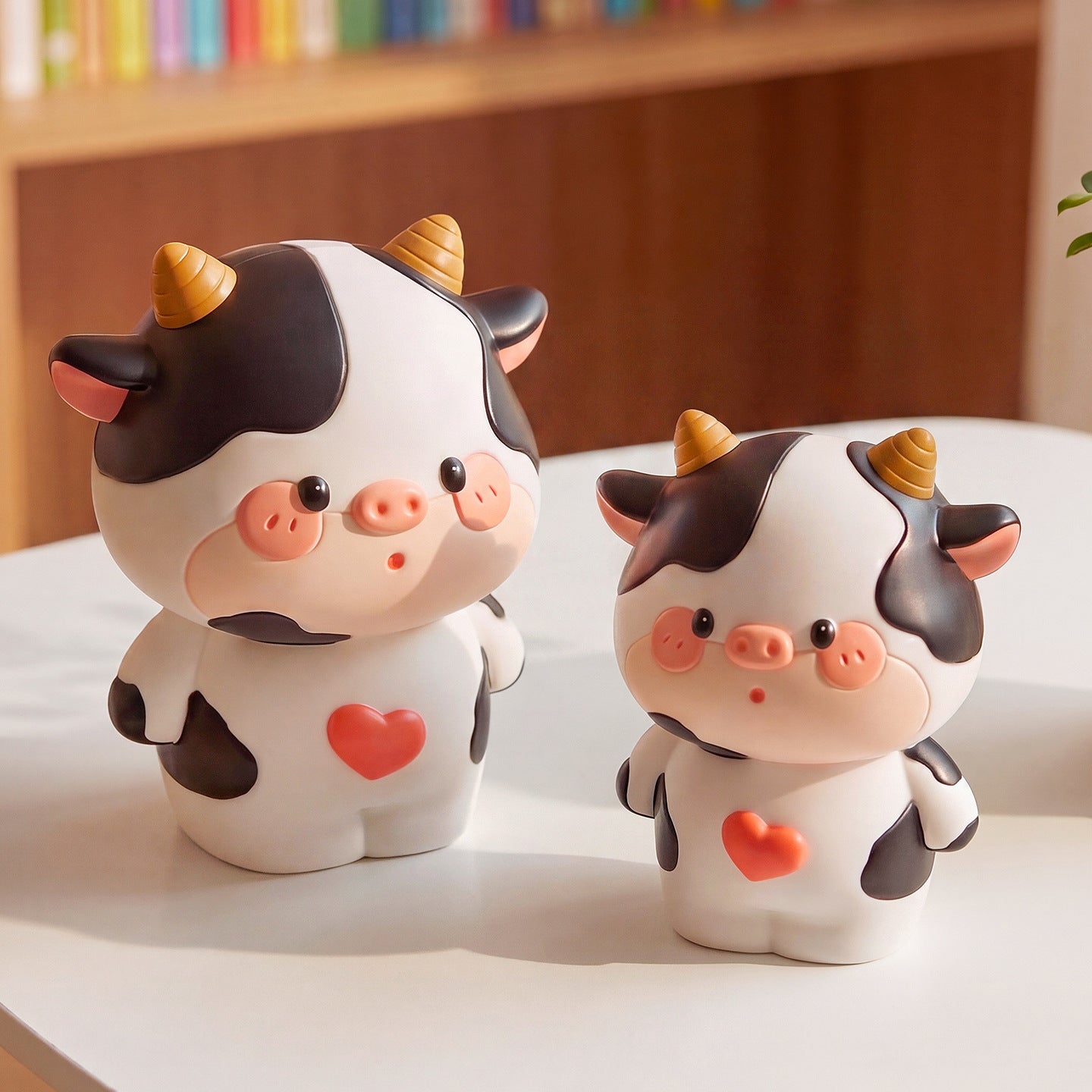 Cute Cow Vinyl Piggy Bank with Removable Coin Stopper
