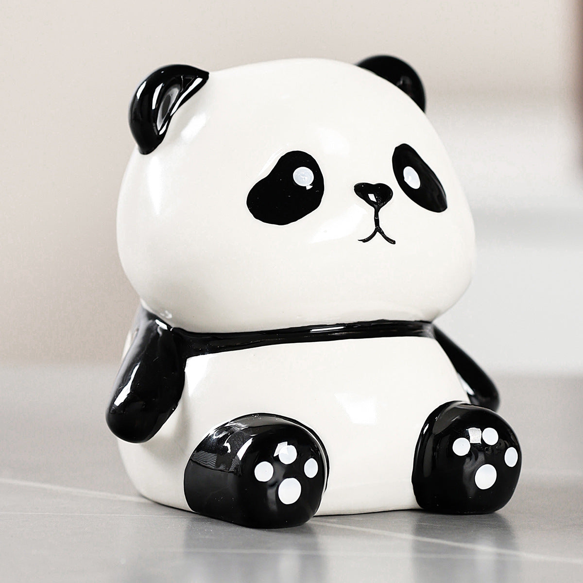 Cute Panda Ceramic Piggy Bank with Removable Coin Stopper