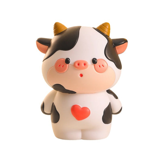 Cute Cow Vinyl Piggy Bank with Removable Coin Stopper
