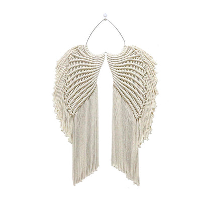 Handwoven cotton rope angel wings macrame wall hanging