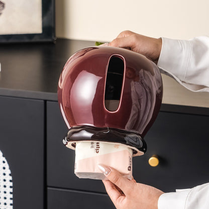 Red apple ceramic tissue box holder