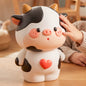Cute Cow Vinyl Piggy Bank with Removable Coin Stopper - Large